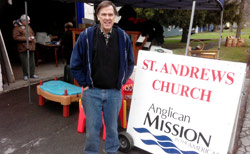 Bishop Jones at St. Andrew's Garage Sale